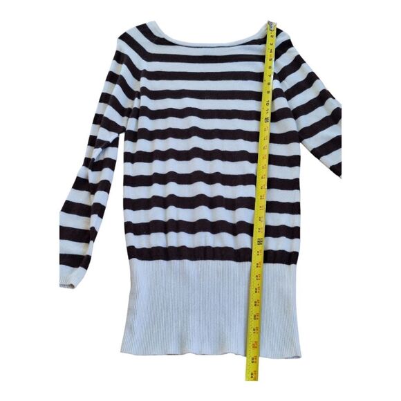 Kenneth Cole Silk Angora Rabbit Hair Striped Sweater Dress Tunic Pullover Size M - Picture 10 of 12